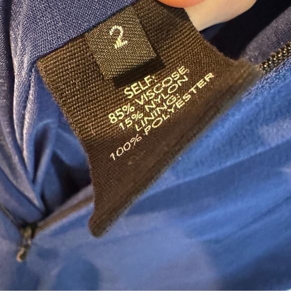 Yigal Azrouël Blue & Black Maxi Evening Gown Sleeveless with V-Neck | Size 2 - Picture 11 of 12